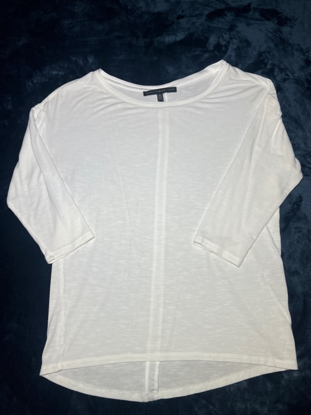 White House Black Market White Boatneck 3/4 Sleeve Top